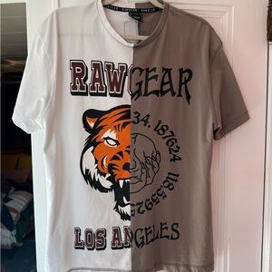 Rawgear Men's Two-Tone Graphic Tee - White and Gray